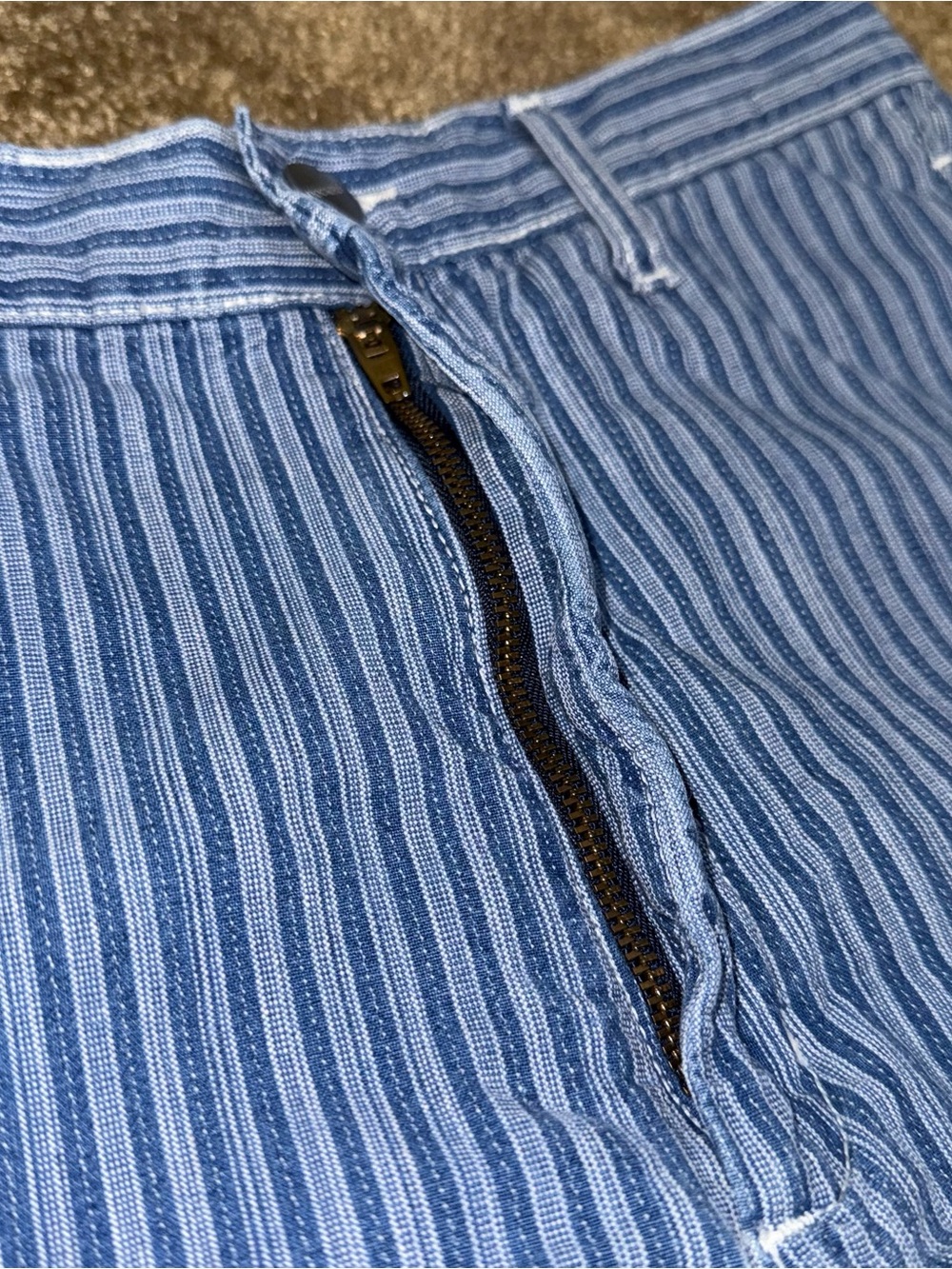 Vintage 90s Blue Striped High Waisted Mom Shorts Sz 27 Coastal Grandma Preppy - Picture 5 of 7
